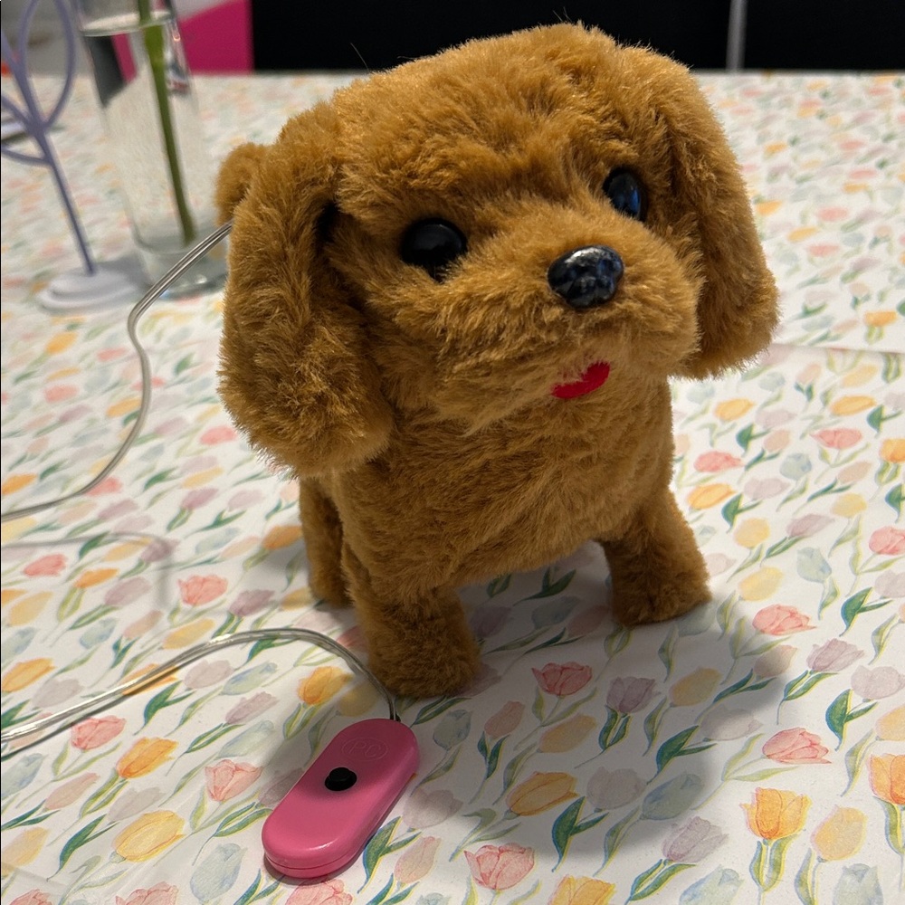 Brown Plush Walking Toy Dog with Pink Remote - Unbranded Interactive Pet - Picture 3 of 6